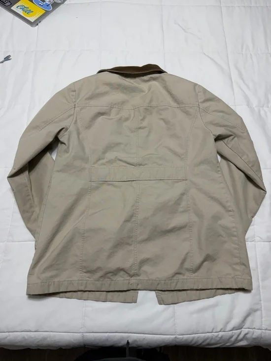 L.L. Bean Beige Field Jacket with Brown Collar - Picture 6 of 6